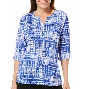 💙CATHY DANIELS TIE DYE ROLL TAB TUNIC💙